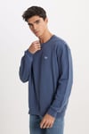 Lee % 100 Pamuk Regular Fit Bisiklet Yaka Şardonlu Erkek Sweat L81IRY 315 KOYU MAVİ