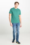 Lee % 100 Pamuk Regular Fit Bisiklet Yaka Logolu Erkek T Shirt ML60UFQ G26 YEŞİL