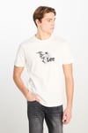 Lee % 100 Pamuk Regular Fit Bisiklet Yaka Baskılı Erkek T Shirt L2510323102 BEYAZ