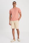 Lee % 100 Pamuk Regular Fit Bisiklet Yaka Erkek T Shirt L60UFQUK KİREMİT