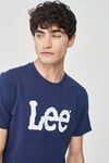 Lee % 100 Pamuk Regular Fit Bisiklet Yaka Erkek T Shirt L65QAIEE 410 LACİVERT