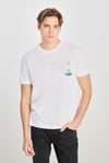 Lee % 100 Pamuk Regular Fit Bisiklet Yaka Baskılı Erkek T Shirt L2510319100 BEYAZ