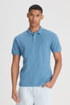 Lee % 100 Pamuk Regular Fit Logo İşlemeli Düğmeli Erkek Polo Yaka T Shirt L211810 400 MAVİ