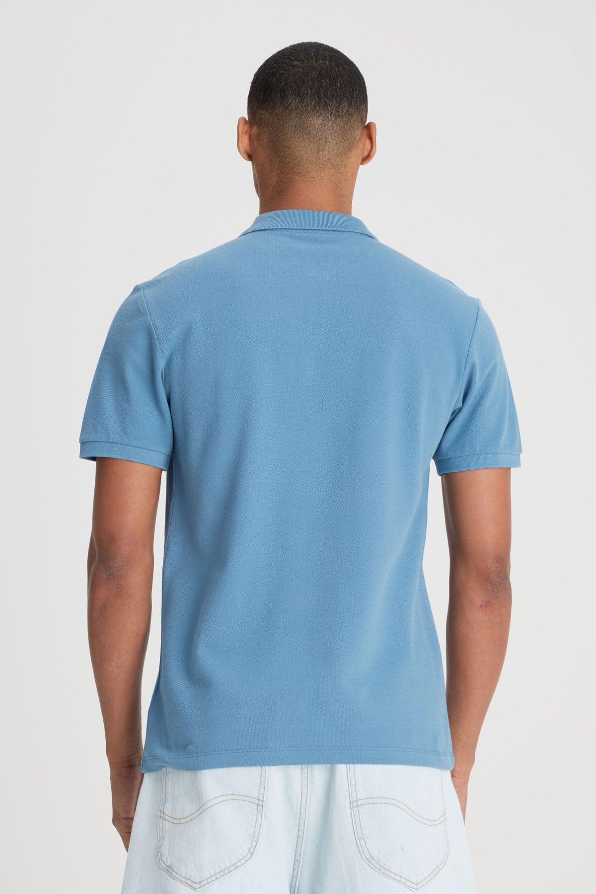 Lee % 100 Pamuk Regular Fit Logo İşlemeli Düğmeli Erkek Polo Yaka T Shirt L211810 400 MAVİ