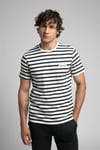 Lee Cooper % 100 Pamuk Regular Fit Bisiklet Yaka Çizgili Erkek T Shirt 252 LCM 242064 1309 EKRU-LACİVERT