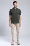 Lee Cooper % 100 Pamuk Regular Fit Düğmeli Erkek Polo Yaka T Shirt 252 LCM 242013 9220 Olive
