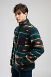 Lee Cooper Folks Desenli Regular Fit Dik Yaka Fermuarlı Polar Erkek Sweat 261 LCM 241061 5150 Koyu Yeşil Desenli
