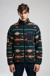 Lee Cooper Folks Desenli Regular Fit Dik Yaka Fermuarlı Polar Erkek Sweat 261 LCM 241061 5150 Koyu Yeşil Desenli