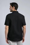 Lee Cooper Pamuk ve Keten Karışımlı Regular Fit Kısa Kollu Erkek Gömlek 252 LCM 241017 8101 SİYAH
