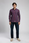 Lee Cooper Pamuklu Regular Fit Ekoseli Uzun Kollu Erkek Gömlek 261 LCM 241075 2562 LACİVERT-BORDO
