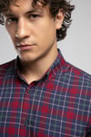 Lee Cooper Pamuklu Regular Fit Ekoseli Uzun Kollu Erkek Gömlek 261 LCM 241075 2562 LACİVERT-BORDO