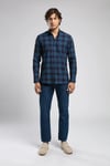Lee Cooper Pamuklu Regular Fit Ekoseli Uzun Kollu Erkek Gömlek 261 LCM 241075 2546 LACİVERT-SAKS