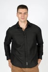 Lee Cooper Regular Fit Klasik Yaka Uzun Kollu Erkek Gömlek 251 LCM 241063 8101 SİYAH