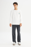 Lee Pamuklu Regular Fit Baskılı Bisiklet Yaka Erkek Sweat L2520361 102 BEYAZ