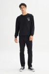 Lee Pamuklu Regular Fit Baskılı Bisiklet Yaka Erkek Sweat L2520361 001 SİYAH