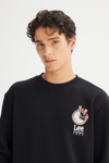Lee Pamuklu Regular Fit Baskılı Bisiklet Yaka Erkek Sweat L2520363 001 SİYAH