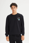 Lee Pamuklu Regular Fit Baskılı Bisiklet Yaka Erkek Sweat L2520361 001 SİYAH