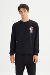 Lee Pamuklu Regular Fit Baskılı Bisiklet Yaka Erkek Sweat L2520363 001 SİYAH