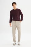 Lee Pamuklu Regular Fit Bisiklet Yaka Logolu Erkek Kazak L2520364 810 BORDO