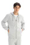 Lee Pamuklu Regular Fit Kapüşon Yaka Fermuarlı Erkek Sweat L252031 036 GRİ MELANJ