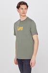 Lee Pamuklu Regular Fit Logo Baskılı Bisiklet Yaka Erkek T Shirt L2610100 801 KOYU HAKİ