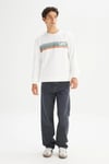 Lee Pamuklu Regular Fit Logolu Bisiklet Yaka Erkek Sweat L2520099 102 BEYAZ