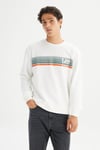 Lee Pamuklu Regular Fit Logolu Bisiklet Yaka Erkek Sweat L2520099 102 BEYAZ