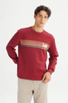Lee Pamuklu Regular Fit Logolu Bisiklet Yaka Erkek Sweat L2520099 810 BORDO