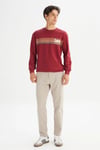 Lee Pamuklu Regular Fit Logolu Bisiklet Yaka Erkek Sweat L2520099 810 BORDO