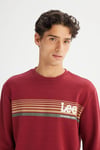 Lee Pamuklu Regular Fit Logolu Bisiklet Yaka Erkek Sweat L2520099 810 BORDO