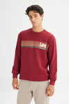 Lee Pamuklu Regular Fit Logolu Bisiklet Yaka Erkek Sweat L2520099 810 BORDO