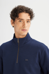 Lee Pamuklu Regular Fit Logolu Fermuarlı Dik Yaka Erkek Sweat L2520312 411 KOYU LACIVERT