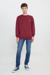Lee Pamuklu Regular Fit Şardonlu Bisiklet Yaka Erkek Sweat L81IRY A84 BORDO