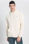 Lee Pamuklu Regular Fit Şardonlu Kapüşon Yaka Erkek Sweat L80YRY 102 BEYAZ