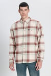 Lee Pamuklu Relaxed Fit Cepli Klasik Yaka Kareli Erkek Gömlek L66I6720 543 EKRU