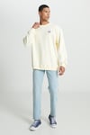 Lee Pamuklu Relaxed Fit Şardonlu Kapüşon Yaka Erkek Sweat LM01R JNQ EKRU