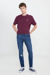Lee Pamuklu Slim Fit Normal Bel Dar Paça Jeans Erkek Kot Pantolon L71918 2XT ORTA MAVİ
