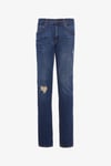 Lee Pamuklu Slim Fit Normal Bel Dar Paça Jeans Erkek Kot Pantolon L71918 2XT ORTA MAVİ
