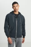 Lee Regular Fit Kapüşonlu Fermuarlı Logolu Erkek Ceket L231225 001 SİYAH