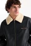 Lee Relaxed Fit Logolu Fermuarlı Erkek Deri Ceket L2520280 001 SİYAH
