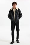 Lee Relaxed Fit Logolu Fermuarlı Erkek Deri Ceket L2520280 001 SİYAH