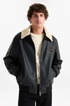 Lee Relaxed Fit Logolu Fermuarlı Erkek Deri Ceket L2520280 001 SİYAH
