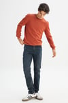 Lee Rider Pamuklu Slim Fit Normal Bel Dar Paça Jeans Erkek Kot Pantolon ML701012 397 MAVİ