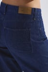Leila Pamuk ve Keten Karışımlı Yüksek Bel Daralan Paça Jeans Kadın Kot Pantolon 1010600-A3174 LACİVERT