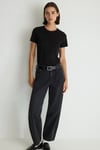 Leila Pamuklu Baggy Fit Yüksek Bel Jeans Kadın Kot Pantolon 1010600-88244 SİYAH