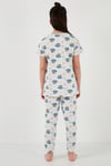 Lela % 100 Pamuk Bisiklet Yaka Kısa Kollu Kız Çocuk Pijama Takımı 6651004 EKRU-MAVİ