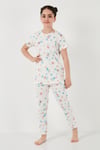 Lela % 100 Pamuk Bisiklet Yaka Kısa Kollu Kız Çocuk Pijama Takımı 6651002 ŞEKER PEMBE