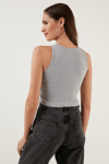 Lela % 100 Pamuk Fitilli Super Crop Örme Bayan Atlet 5864215 GRİ