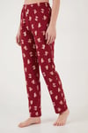 Lela % 100 Pamuk Regular Fit Desenli Bisiklet Yaka Kadın Pijama Takımı 65790784 KIRMIZI