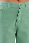 Lela % 100 Pamuk Yüksek Bel Wide Leg Jeans Bayan Kot Pantolon 58716665SALAS YEŞİL
